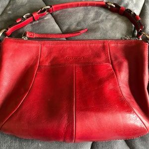 Coach leather purse, red